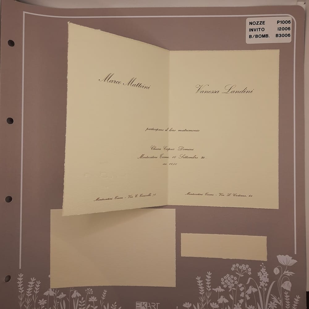 Partecipazione classica in cartoncino avorio - immagine 2