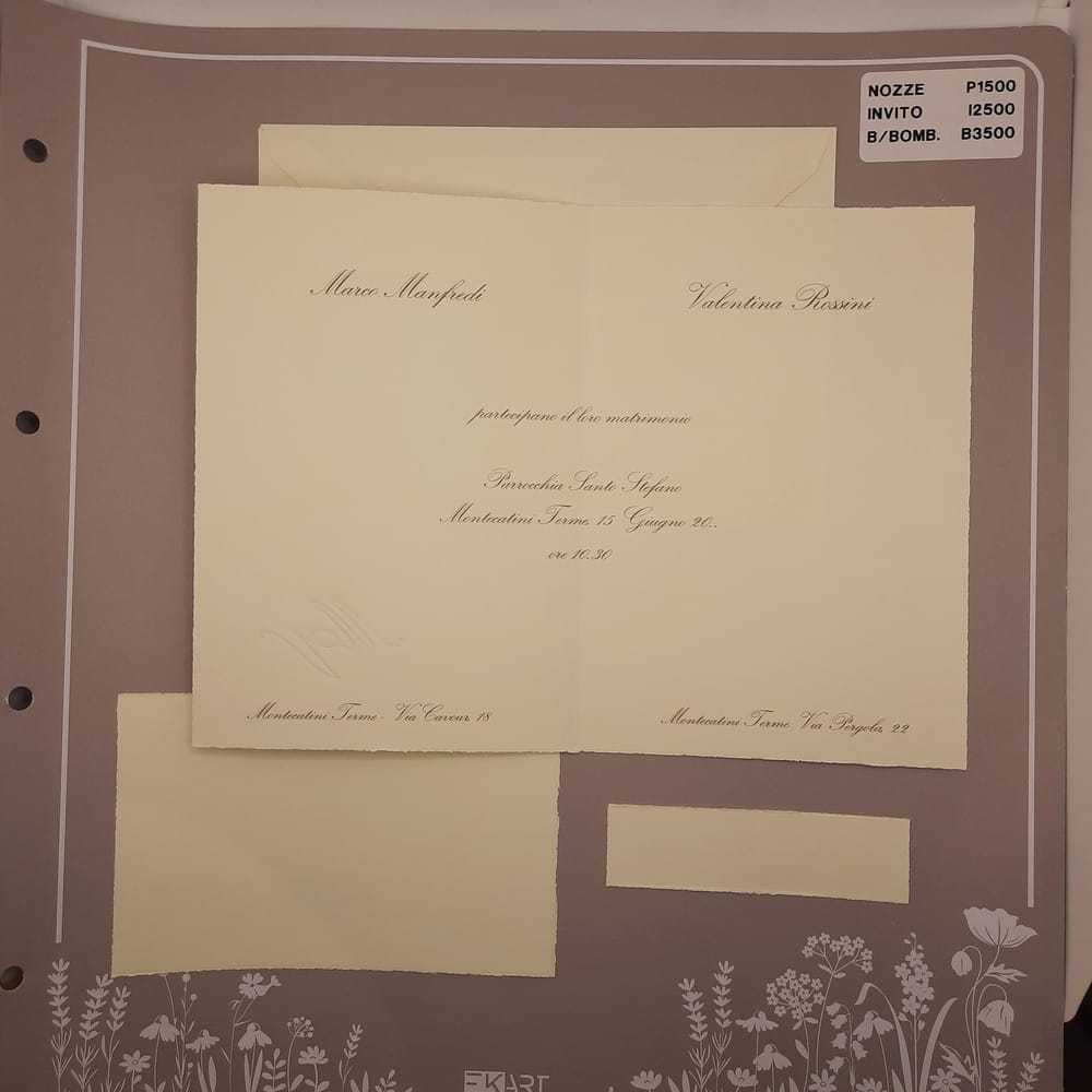 Partecipazione classica in cartoncino avorio - immagine 2
