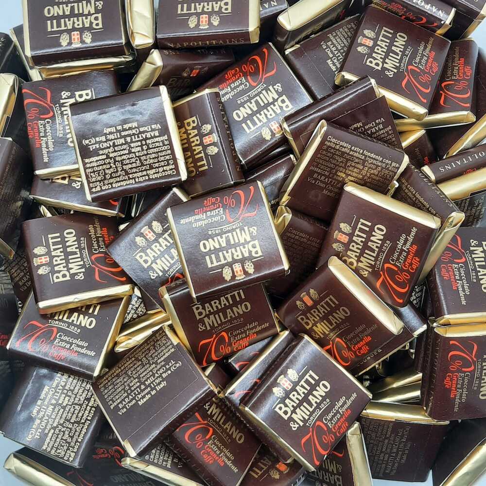 Baratti e Milano cioccolatini napolitains fondente 70% con granella di caffè